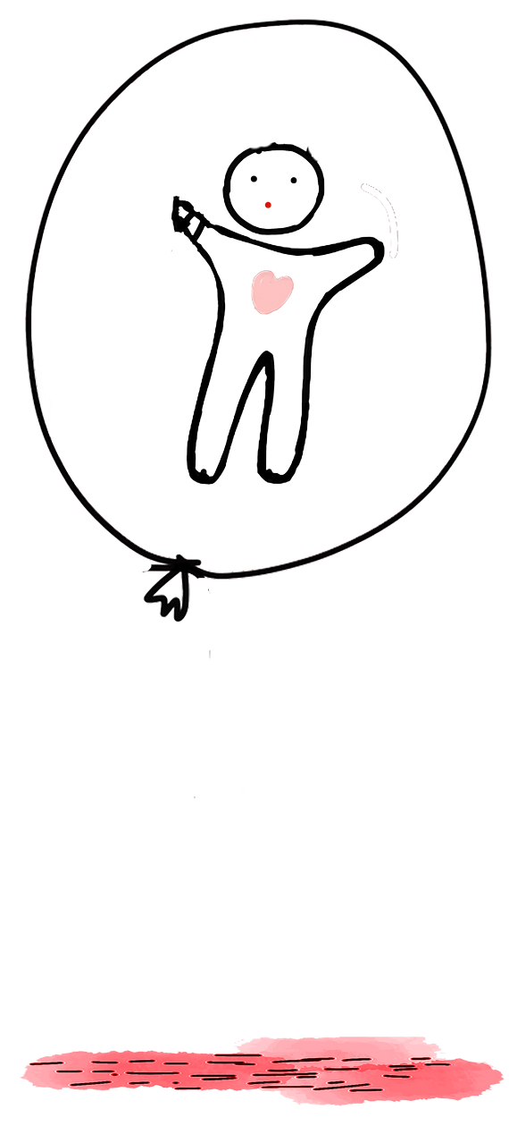 niño en globo